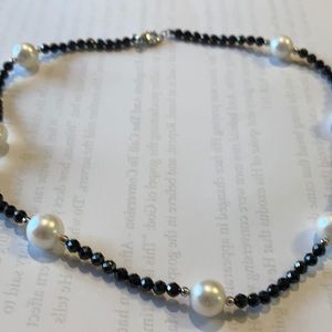Beautiful Black Beaded Pearl Necklace